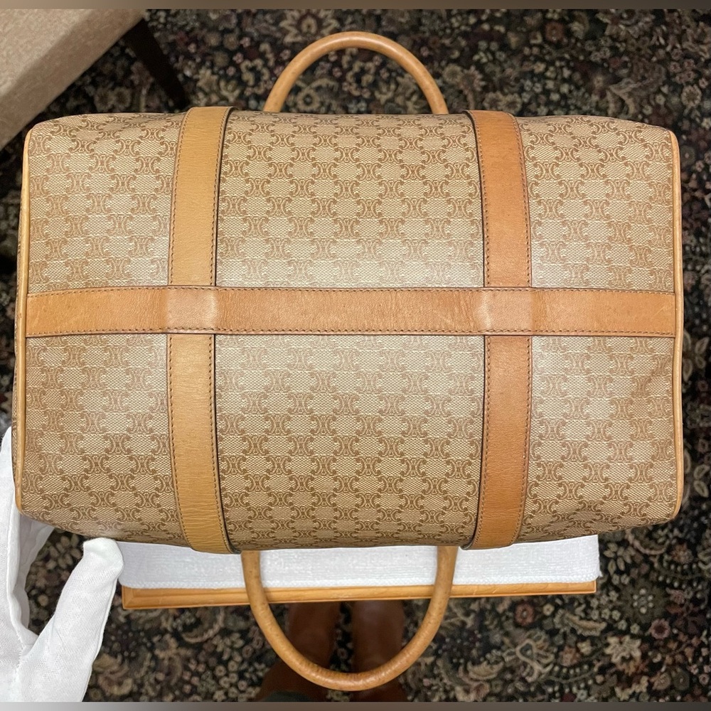 Celine Authentic Vintage Brown and Tan Macadam Boston Bag - Picture 8 of 17